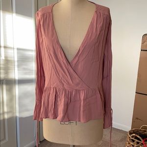 ASOS faux wrap blush top
